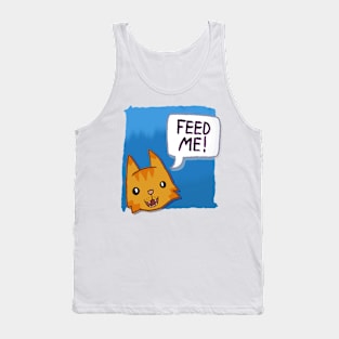 Feed Me! [Ginger Tabby Cat With A Blue Background] Tank Top